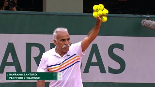 FUNNIEST Tennis Match EVER You Wont Stop Laughing Mansour Bahrami Trick Shots [upl. by Nalyorf]