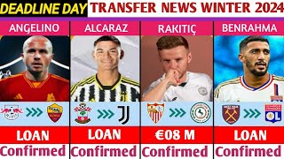 NEW CONFIRMED TRANSFERS ON DEADLINE DAY🔥 JANUARY TRANSFER WINDOW WINTER 2024ft ALCARAZBENRAHMA [upl. by Young798]