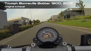 Pure sound 26  2017 Triumph Bonneville Bobber 1200  original exhaust sound [upl. by Odnesor]