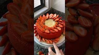 strawberry 🍓 red valvate cake making idea shorts trending short viralvideo youtubeshorts [upl. by Ybur416]