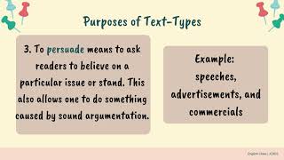 Structure Purpose amp Language Features of Different TextTypes  English 4 Qtr1 Week45 [upl. by Trager72]