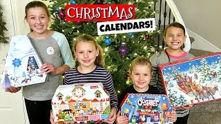 OPENING ALL OUR CHRISTMAS ADVENT CALENDARS FAMILY VLOG [upl. by Iong908]