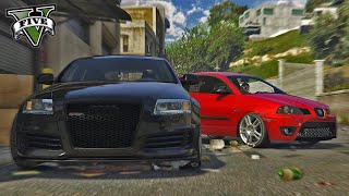 SEAT IBIZA VS AUDI RS6  LA GENDARMERIE NOUS PREND EN CHASSE SUR LAUTOROUTE  GTA V RP MOD [upl. by Martres302]