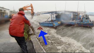 Fisherman caught in Typhoon [upl. by Gile]