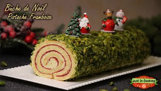 ❅ Recette de Bûche de Noël Pistache Framboise ❅ [upl. by Ecydnac]