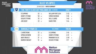 ECB Friendly Round1  The Forty Club East Midlands District v Burghley Park CC Friendly XI [upl. by Nolak20]