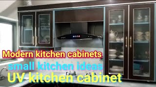 Uv High Glass kitchen cabinet  kitchen modular kitchen cabinet  modern kitchen cabinet [upl. by Zumwalt]