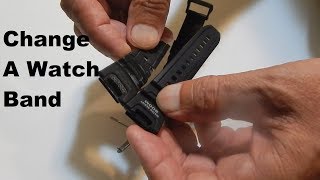 Change A Watchband On A Casio Wrist Watch [upl. by Darius]