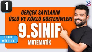 Gerçek Sayıların Üslü ve Köklü Gösterimleri  PDF 📌 9SINIF MATEMATİK YENİ MÜFREDAT 2025 📌 GÜN1 [upl. by Nohtahoj]