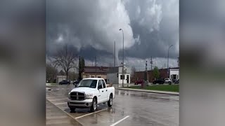 Raw video Tornado forms near Rockwell City Iowa [upl. by Ellehcirt421]