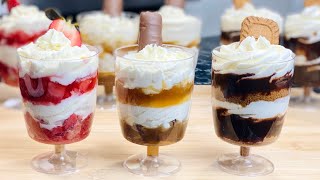 3 IDÉES DE DESSERTS DÉTÉ EN VERRINES AVEC LA MÊME CRÈME🍨 recette express⏱ Deli Cuisine [upl. by Stiles]