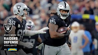 Raiders’ Best Defensive Plays From 6321 Win Over LA Chargers in Week 15  NFL [upl. by Lion808]