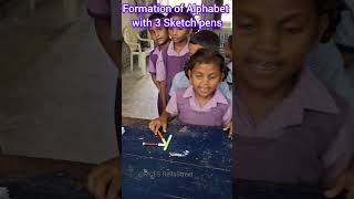 Formation of Alphabet with 3 Sketch Pens activity education school shorts PVV Songs [upl. by Noelani867]