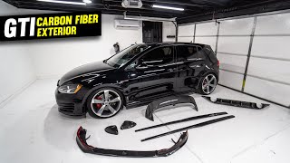 GTI Carbon Fiber WingDiffuserLipSkirts Install [upl. by Mersey173]