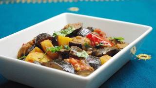 Recette Indienne Végétarienne Aubergines  Aloo Began 𑁍 Pankaj Sharma [upl. by Eliath]