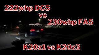 222whp RSX vs 230whp Si [upl. by Adnawyt15]