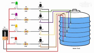 water level indicator circuit JrElectricSchool [upl. by Donelle185]