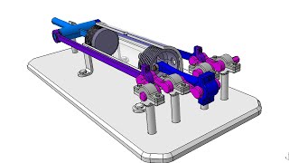 Animation 3D dun système biellemanivelle [upl. by Aihsyt]