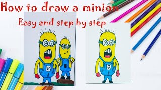 how to draw manions in easy way for kids easydrwaings3286 [upl. by Yantruoc370]