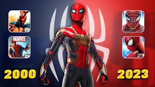 Top 15 Best SpiderMan Games for Android  Evolution of SpiderMan Games on Mobile [upl. by Annuaerb]