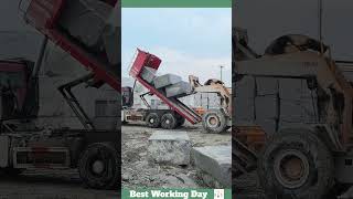 Best working day 1591 The process of unloading stone blocks with a forklift truck [upl. by Bakerman]