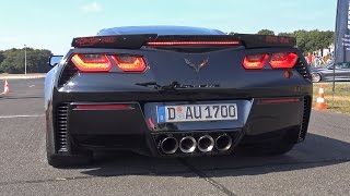 Chevrolet Corvette C7 Z06 Black Diva  BRUTAL ACCELERATIONS [upl. by Peadar]