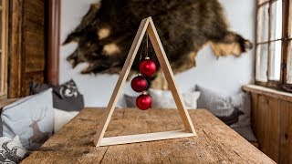 Project Tutorial Tannenbaum im Holz Design basteln DIYIdee [upl. by Dnomasor732]