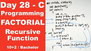 Recursive function in C  Program example  Day 28  Readersnepal [upl. by Nesila]