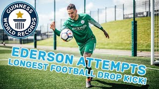 Ederson Longest Football Drop Kick  Guinness World Records [upl. by Couq]