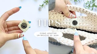 😲Cómo colocar BROCHES de IMAN  Tutorial paso a paso Hebras Crochet [upl. by Akeemaj863]