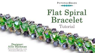 Flat Spiral Bracelet DIY Jewelry Making Tutorial by PotomacBeads [upl. by Yemorej]