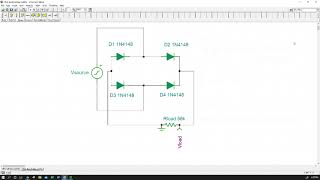 Diode Bridge Rectifier TINA simulation test circuit [upl. by Anilef]