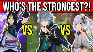 DPS Showdown Alhaitham vs Nahida vs Tighnari Whos the STRONGEST Dendro DPS Genshin Impact [upl. by Warila]