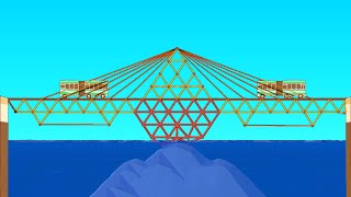 Building The Worlds Longest Wooden Bridge in Poly Bridge 2 [upl. by Patricio]