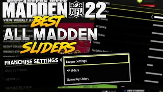 BEST ALL MADDEN SLIDERS IN MADDEN 22  Madden 22 Best Franchise Settings [upl. by Odlanor]