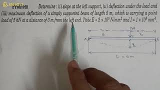 Deflection of beams 08Macaulays methodsimply supported beam with eccentric point load [upl. by Esoryram]