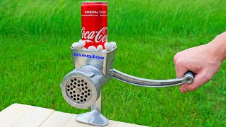 Experiment Meat Grinder vs Coca Cola and Mentos [upl. by Adnohsar742]