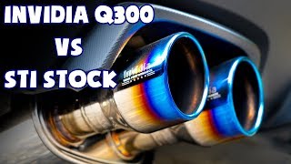 Invidia Q300 vs Stock WRX STI Exhaust Sound  Comparison Rev Video [upl. by Aicyle]