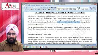 EMPLOYEE STATE INSURANCE ESI ACT1948 BY CS RAMANDEEP SINGHCYBER LAWYER [upl. by Nelra]