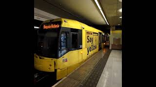 Manchester Metrolink Trams 3084\3079 To Bury At Piccadilly Undercroft City Centre [upl. by Jez]