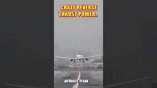 Crazy Reverse Thrust Power  And the background of it shorts aviation [upl. by Attenov]