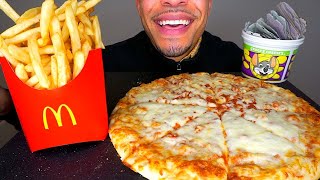 ASMR CHUCK E CHEESE PIZZA MUKBANG  EATING MCDONALDS FRIES  TALKING JERRY BIG BITES [upl. by Htebilil]