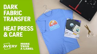 How to Apply Avery Dark Fabric Transfers with a Heat Press [upl. by Akinad]