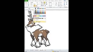 just using excel drawing Pokémon Sawsbuck 586 [upl. by Assiruam462]