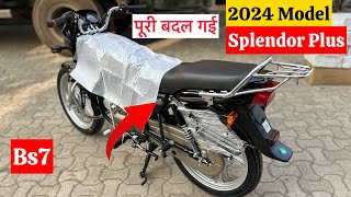 2024 Model Hero Splendor Plus Review  Price  Mileage  Features  splendor plus new model 2024 [upl. by Anaibib]