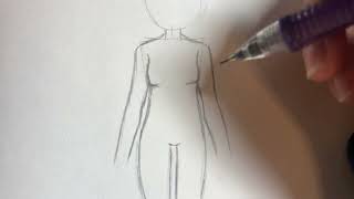 How to draw Anime Girl Full Body EASY TUTORIAL [upl. by Ennirak]