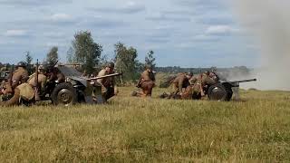 7 Rekonstrukcja Bitwy pod Mławą 2017 polskie Boforsy ppanc 37 mm [upl. by Earazed747]