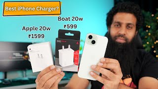 Best 20w fast charger for iPhone  Apple 20W vs Boat 20W Charger [upl. by Nomi]