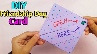 Last Minute Friendship Day Card Idea With White Paper  Handmade Friendship Day Gift Card Idea [upl. by Laurie]