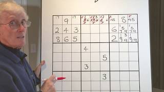 Sudoku Tutorial 27 Many ways to eliminate small numbers [upl. by Annavaj227]